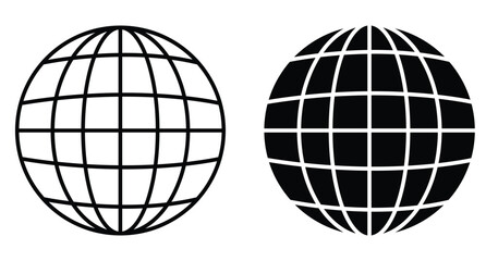 Earth and Planet icon vector, Abstract globe symbol. Globe outline icon vector.  web symbol icon vector illustration. Globe Icon, Earth symbol vector illustration. 