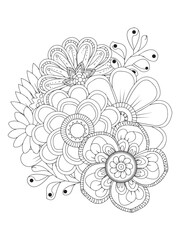 Beautifully Detailed Flower Zentangle Coloring Sheet