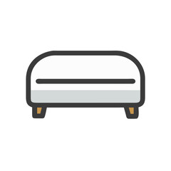 Stylish modern ottoman icon with rounded edges design