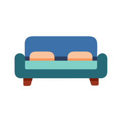 Retro Style Sofa Illustration on a Black Background