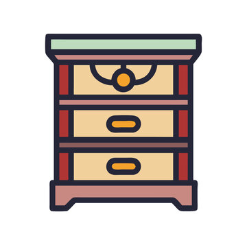recommend clip art: Stylish Chest of Drawers with Three Drawers Design