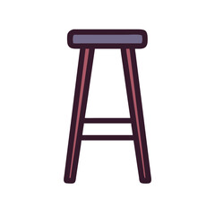 Simple cartoon style bar stool on black background