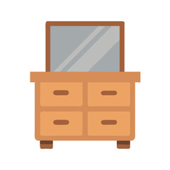 Cute Cartoon Dresser with Mirror and Four Drawers