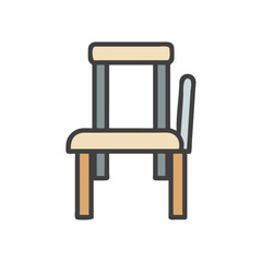 Stylish Minimalist Cartoon Chair Illustration on Black Background