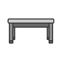 Isolated gray table illustration on black background