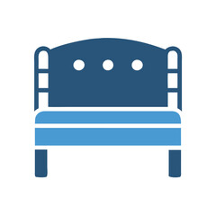 Isolated dark blue bench vector on black background