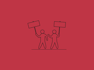 Fototapeta premium a minimalist black line drawing of two figures standing