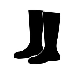 Pair of kneehigh boots in black silhouette transparent . over a for fashion design