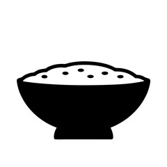 A Simple Black and Depiction transparent . of a Bowl Full of Granular Material