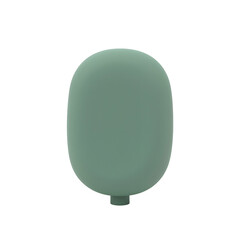 Isolated Green Tree Shape on White Background - Simple Design Element