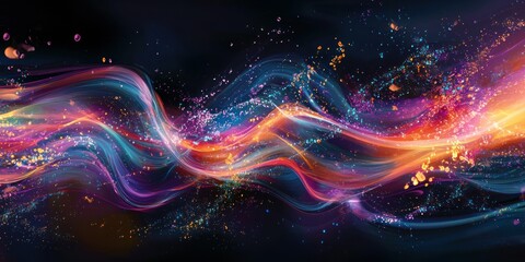 Obraz premium A digital color burst with liquid motion, creating a futuristic and artistic composition