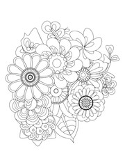 Whimsical Bloom Zentangle Page for DIY Coloring