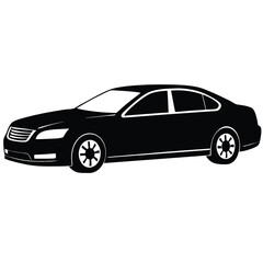 black car isolated on white background