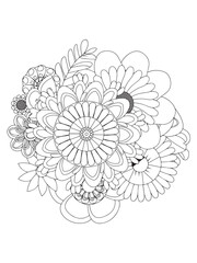Charming Flower Zentangle Coloring Page for Adults