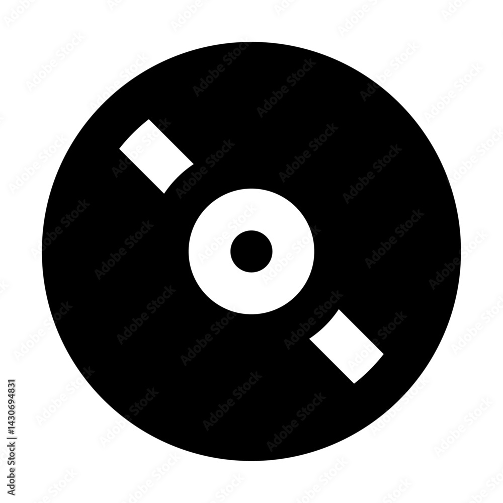 Poster classic disk design: a sleek, minimalist monochrome image of a compact disc. the stark contrast emph