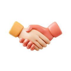 Cartoon handshake deal on transparent background