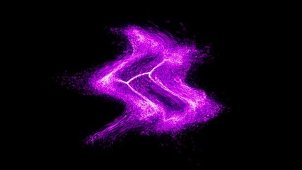 The effect of moving pink light, particles in a large spot on a black background, an abstraction. - Powered by Adobe