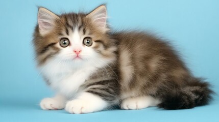 Adorable kitten, fluffy and curious