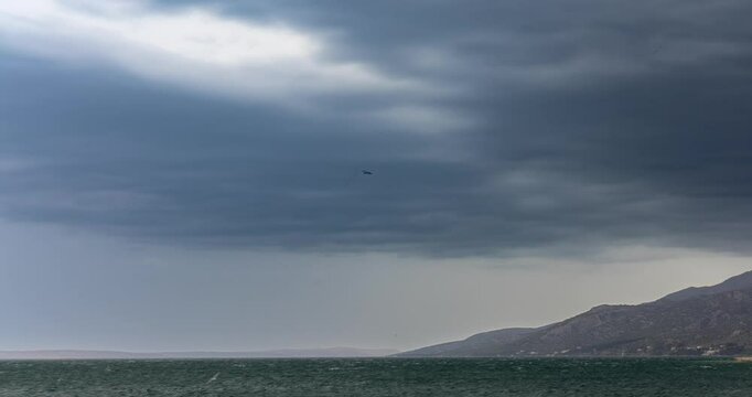 Time-lapse of the clouds moving on the Adriatic coast of Croatia