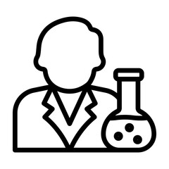 Chemist Vector Line Icon Design