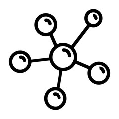 Molecule Vector Line Icon Design
