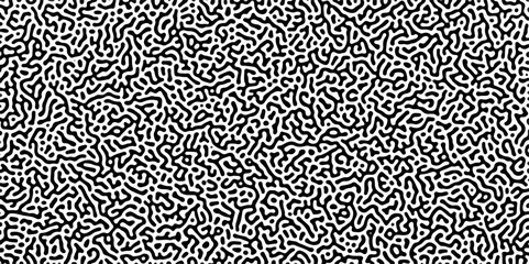 Organic seamless patterns with rounded lines Diffusion reaction background. Monochrome background of natural organic forms motion. Overlay template abstract Turing organic wallpaper background.