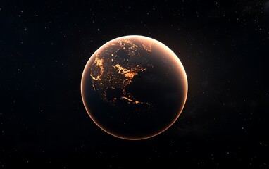 Fototapeta premium Earth at Night, Space View