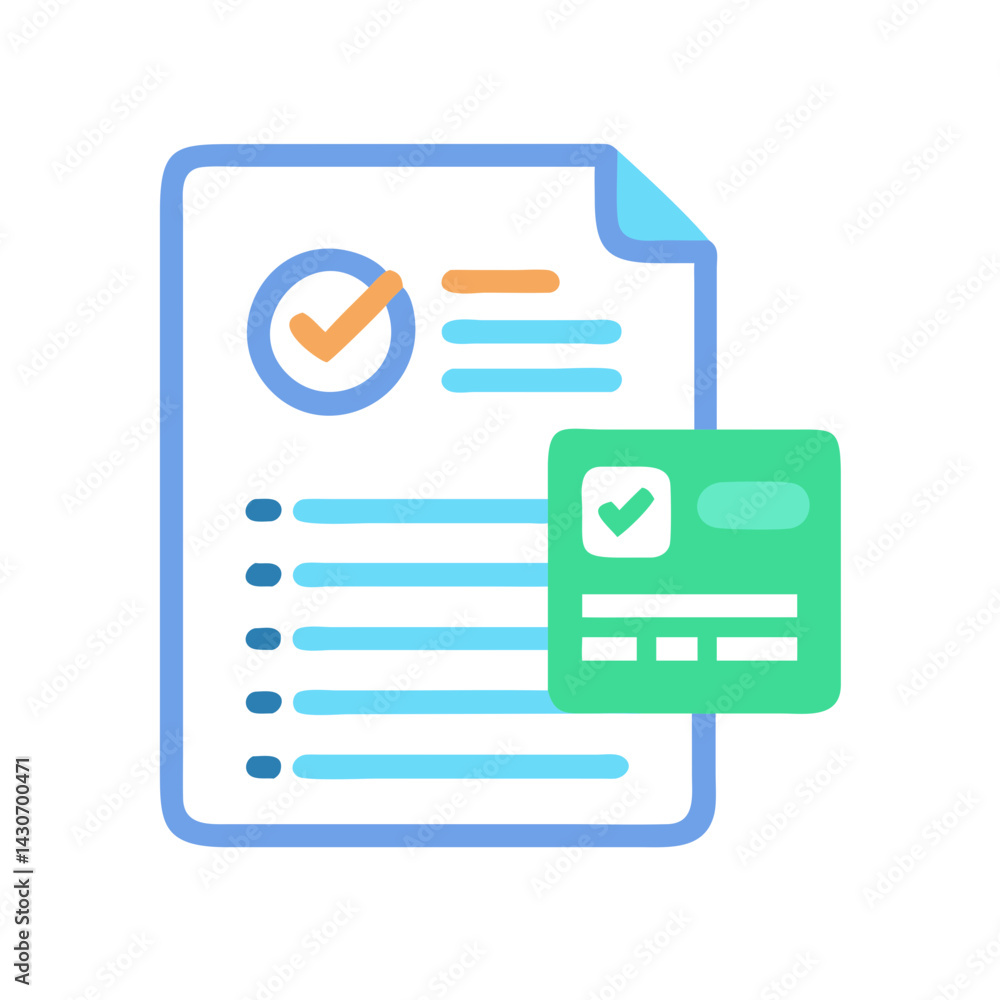 Poster completed checklist with verification badge on black background