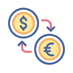 Dollar to Euro Currency Exchange Money Concept