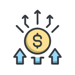 Investment Growth Icon: Financial Success and Market Value