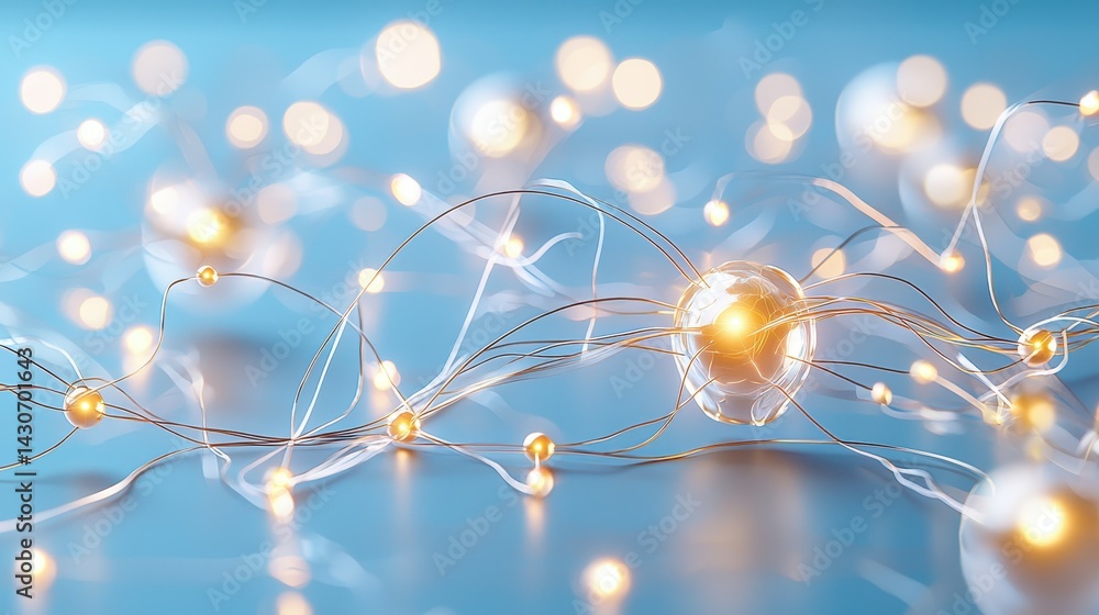 Aufkleber abstract representation of interconnected neurons with glowing elements.