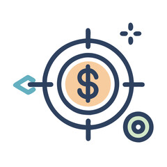 Target Dollar Sign Icon: Financial Goals and Precision