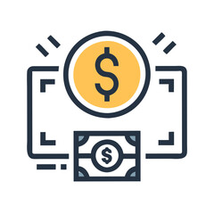 Money exchange icon, cash flow, financial transaction
