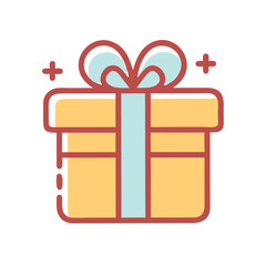 Festive gift box illustration, celebration concept, black background