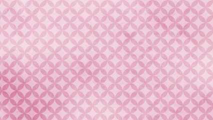 和の背景　ピンク色の七宝文様パターン