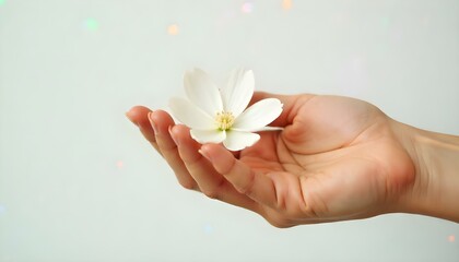 Woman's hand isolated on white