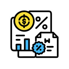 Financial growth and marketing sales with percentage analysis