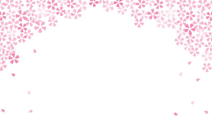 シンプルで可愛い桜の花のフレーム背景