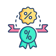 Discount badge with percentage icon design illustration vector