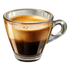 Cup of espresso with rich crema isolated on transparent background