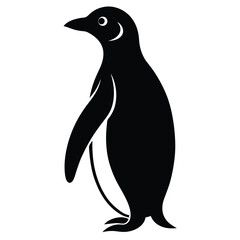 Obraz premium Black Penguin Vector Illustration Isolated On White Background Graphic Element Icon.