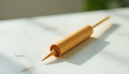 Bamboo cocktail pick isolated
