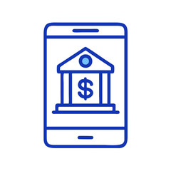 Mobile Banking App Icon Symbol Concept Illustration