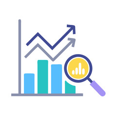 Data Analysis with Magnifying Glass and Graph Chart