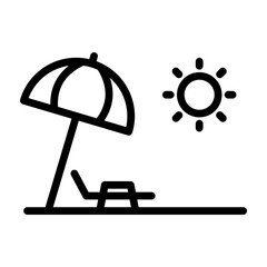 Beach Vector Line Icon Design