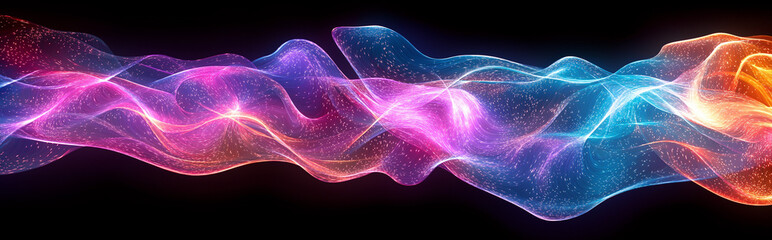 Obraz premium Abstract Colorful Energy Waves Background Vibrant Swirls Dynamic Motion Futuristic Design Digital Art