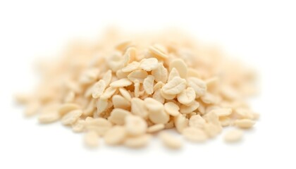 Oatmeal flakes isolated on white background