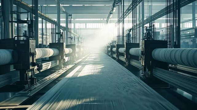 Industrial Factory: Textile Manufacturing Process