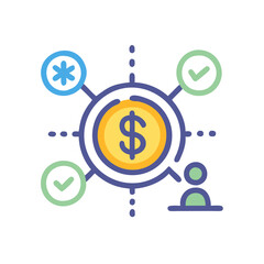 Investment strategy icon, financial planning for business success