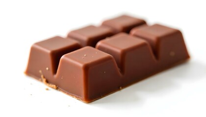 close up a chocolate bar isolated on white background